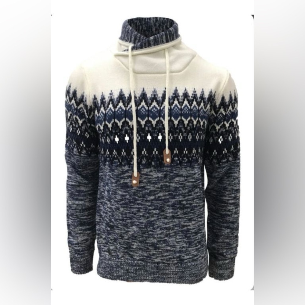 2/75$ POINT ZERO knit‎ shawl collar Benson Nordic sweater size medium NWT